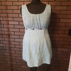 Vintage Tickets Clothing Denim Smocked Dress